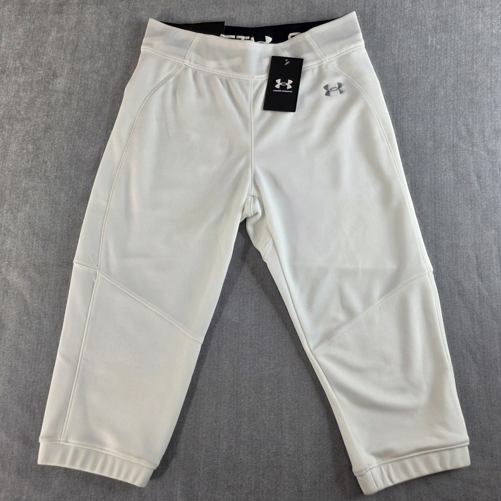 NWT Under Armour Vanish Softball Pants Womens‎ Small White Beltless Cropped